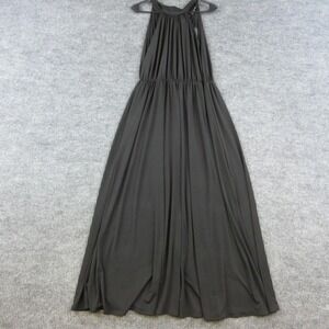 LIVD Dress Womens 1X Black Cassia Halter Maxi Empire Waist Strappy 55in NWT